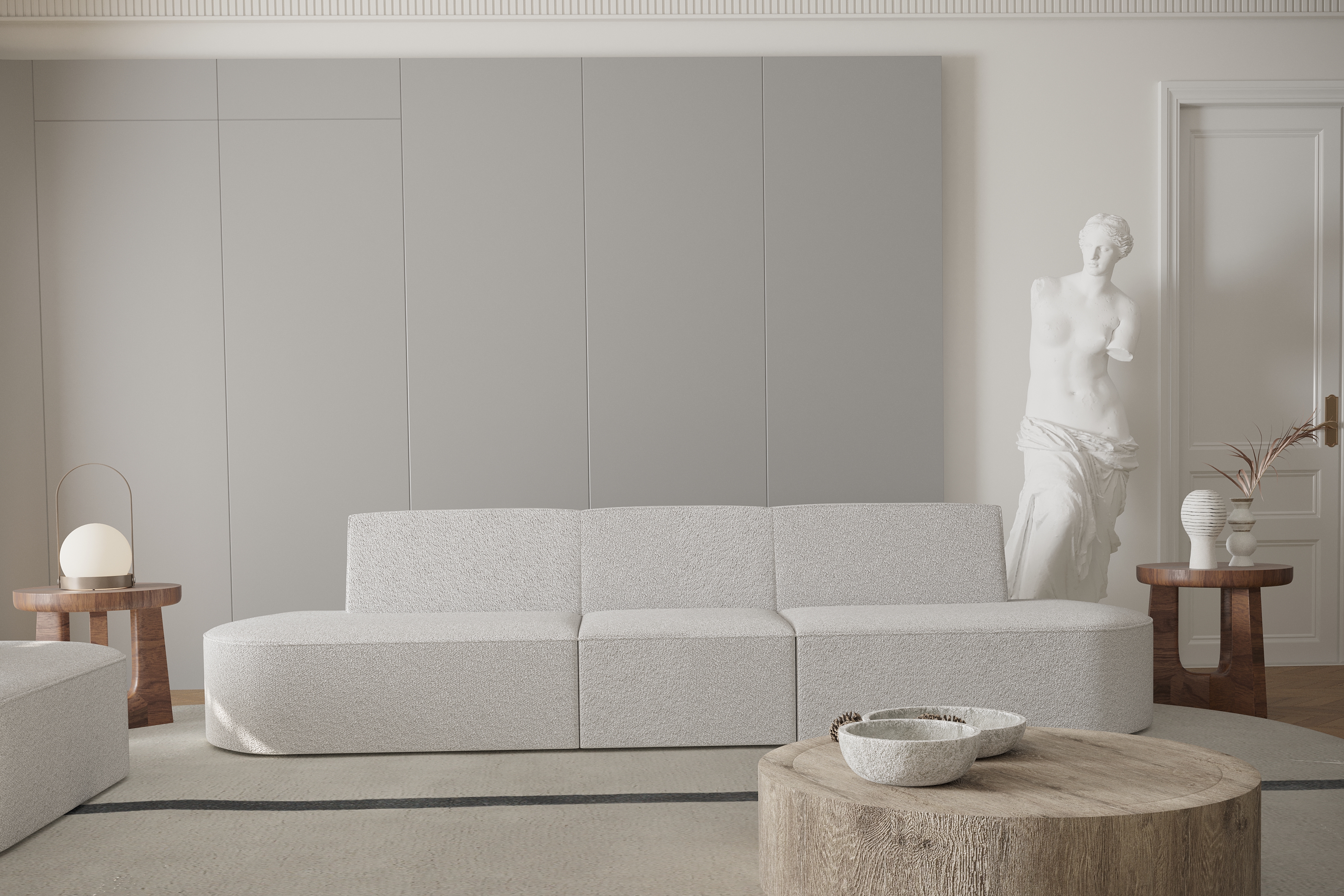 Sofa 3-Sitzer Dalia Creme Boucle