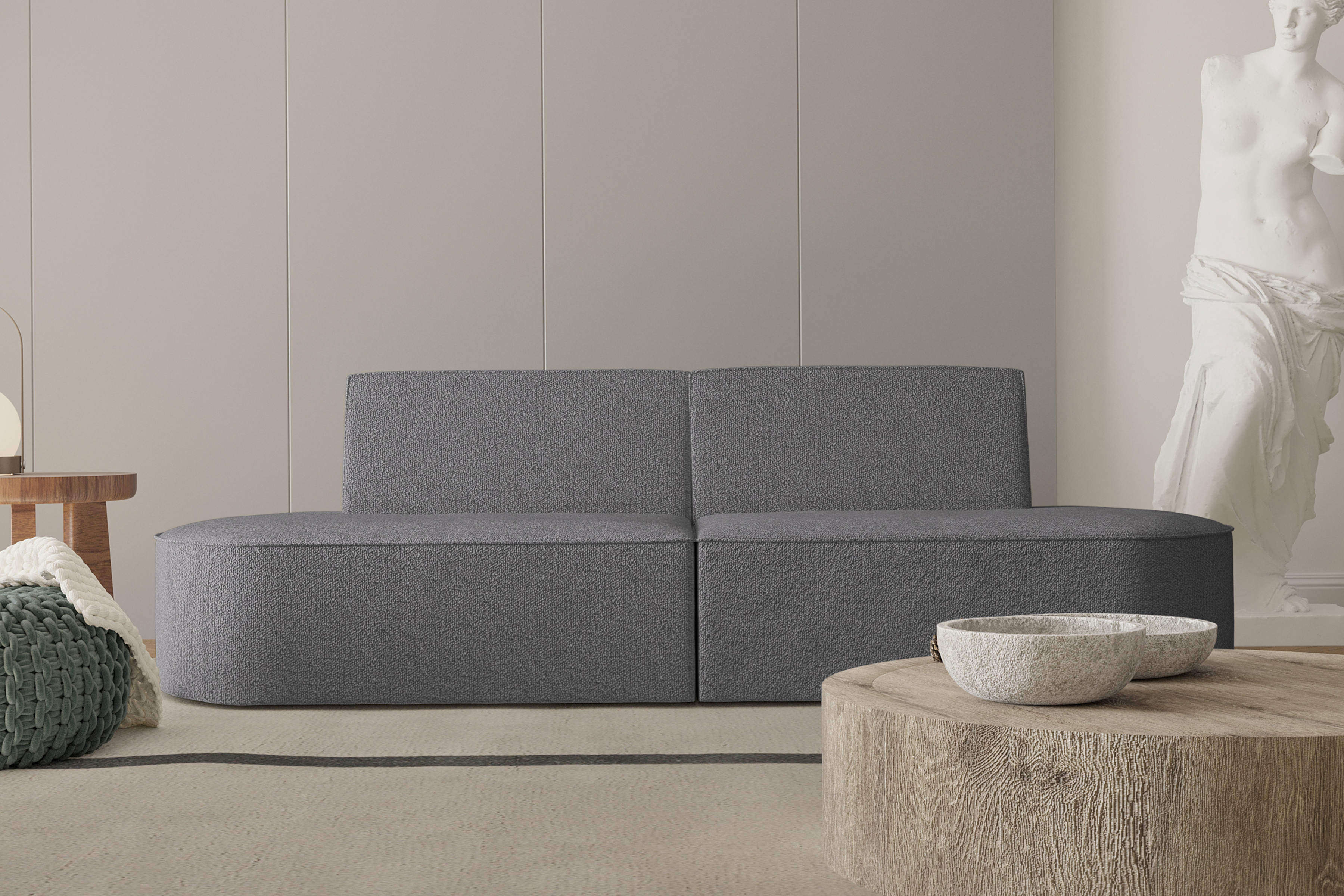 Sofa 2-Sitzer Dalia graphite Boucle