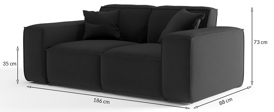 Sofa LUGA 2-Sitzer Abmessungen