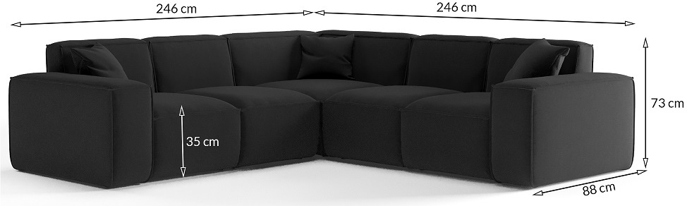 Ecksofa Corner Luga Maße