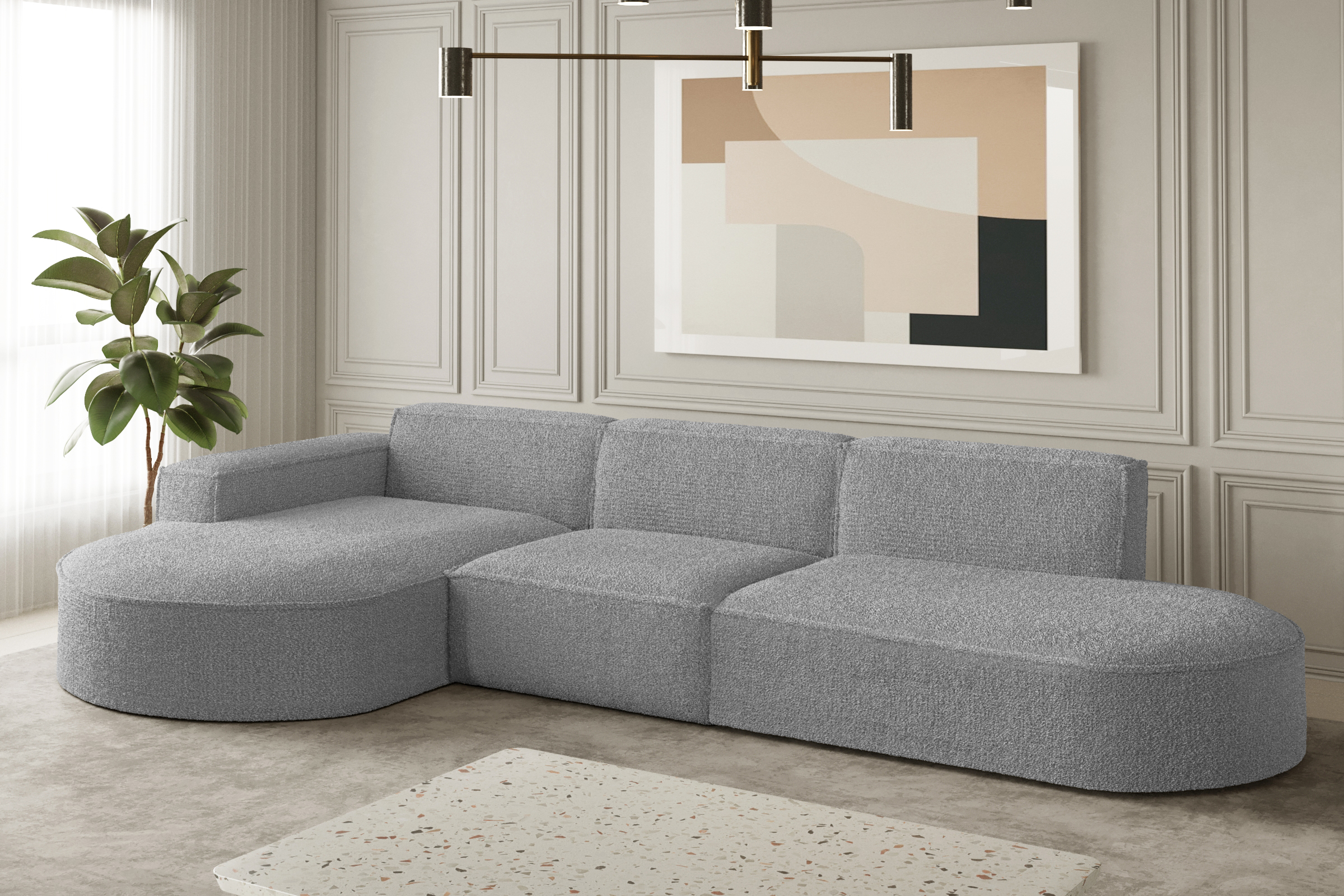 Ecksofa PARMA L TAUPE