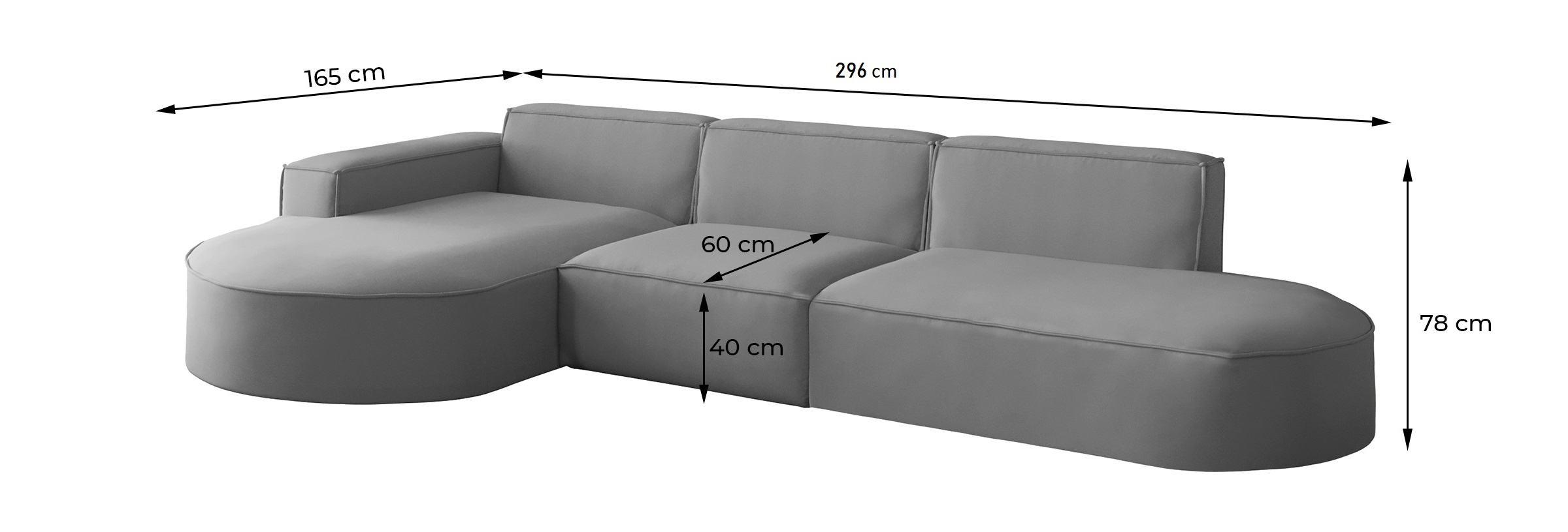 Ecksofa PARMA L Maße