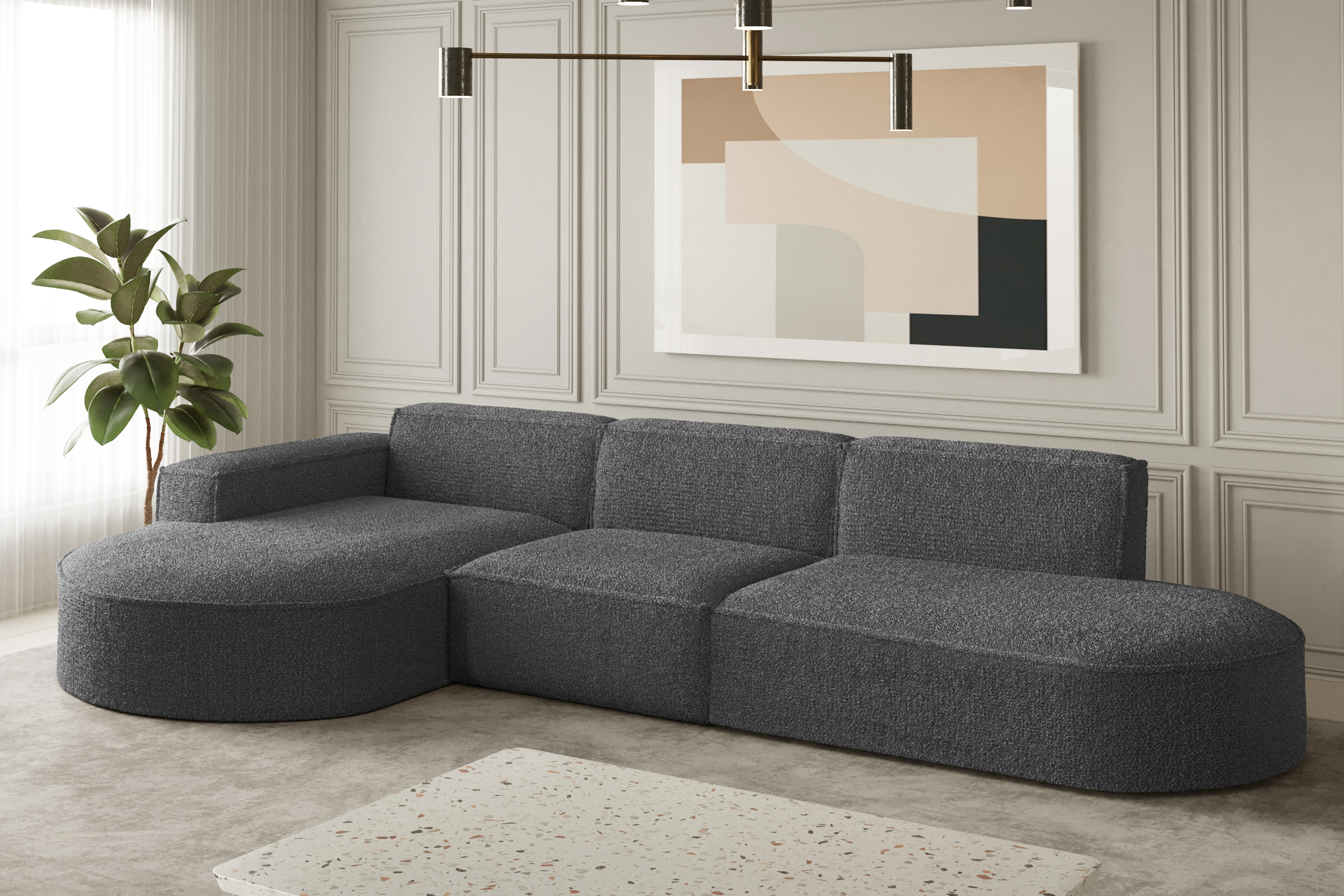 Ecksofa PARMA L GRAPHIT