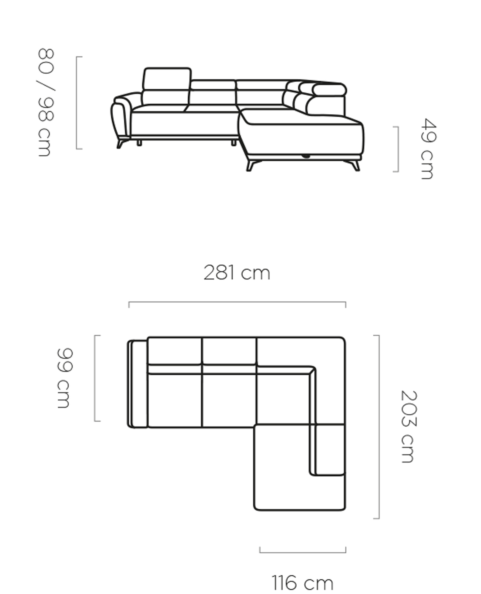 Ecksofa Atlanta Abmessungen