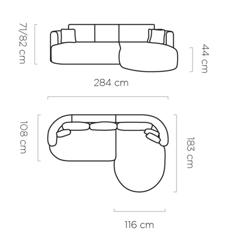 Ecksofa Fiore Abmessungen