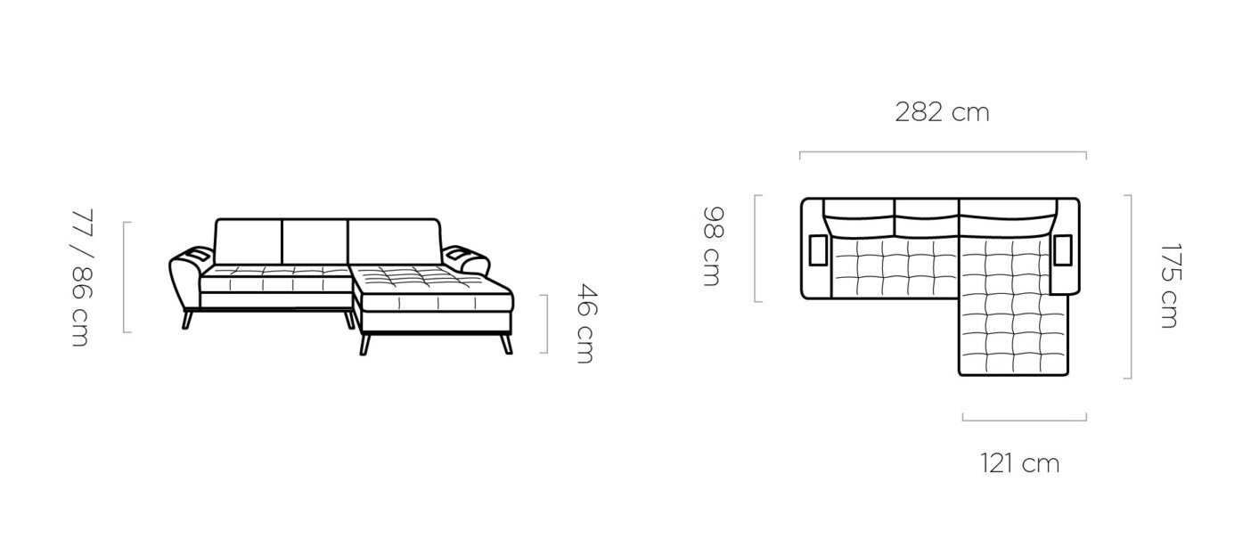 Ecksofa Stevio Abmessungen