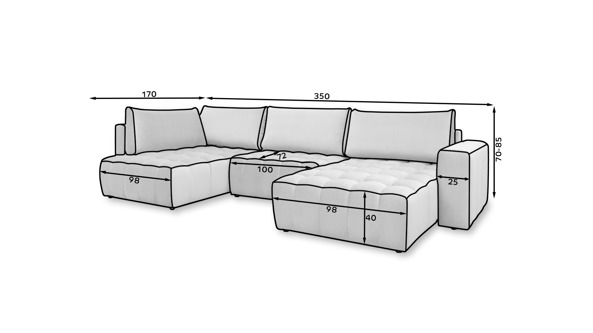 Ecksofa Bonito Maße
