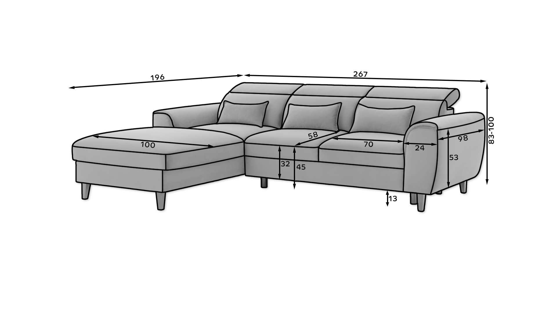 Ecksofa Foble Maße Schlaffunktion Bettkasten