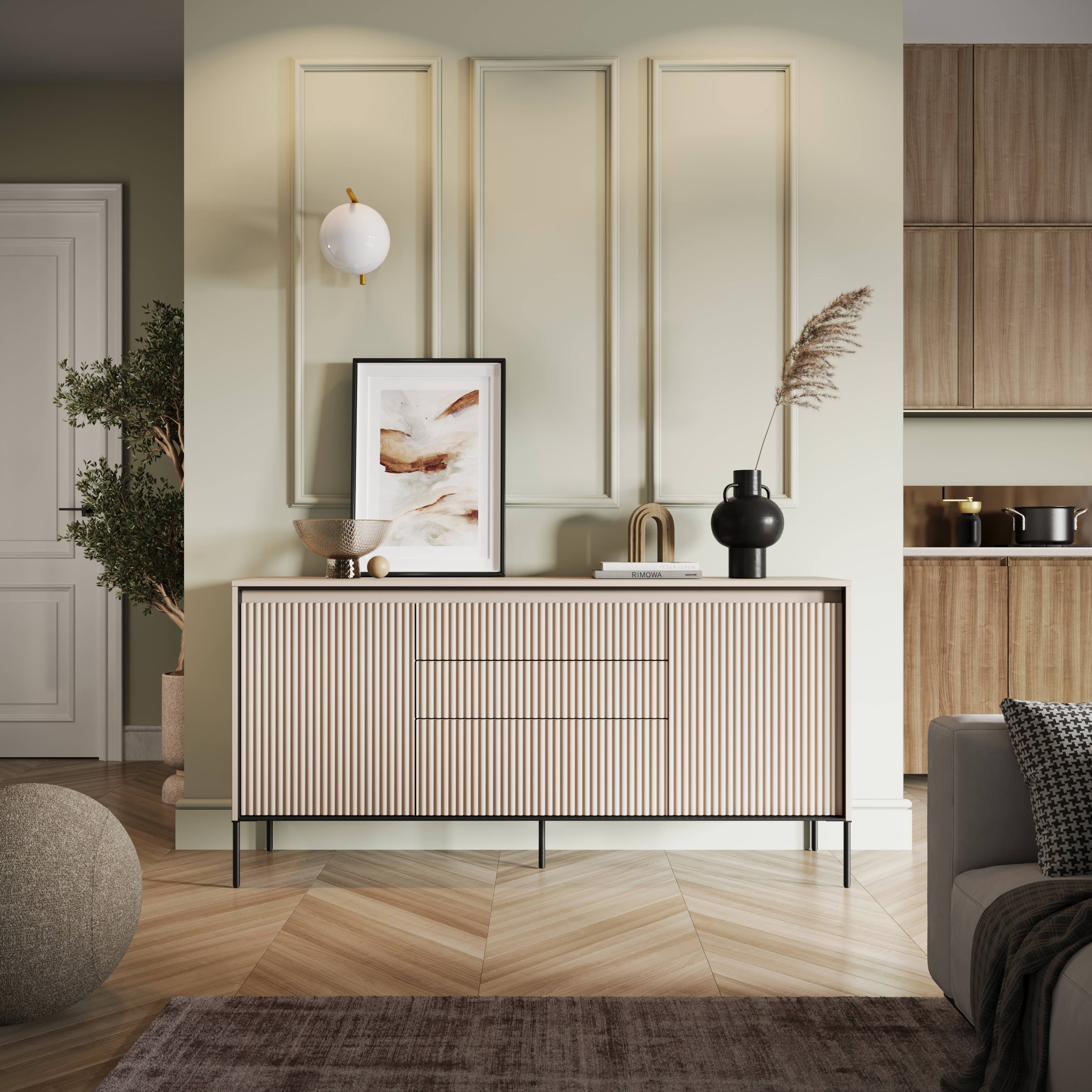 TREND Kommode 1 Sandbeige Dekor