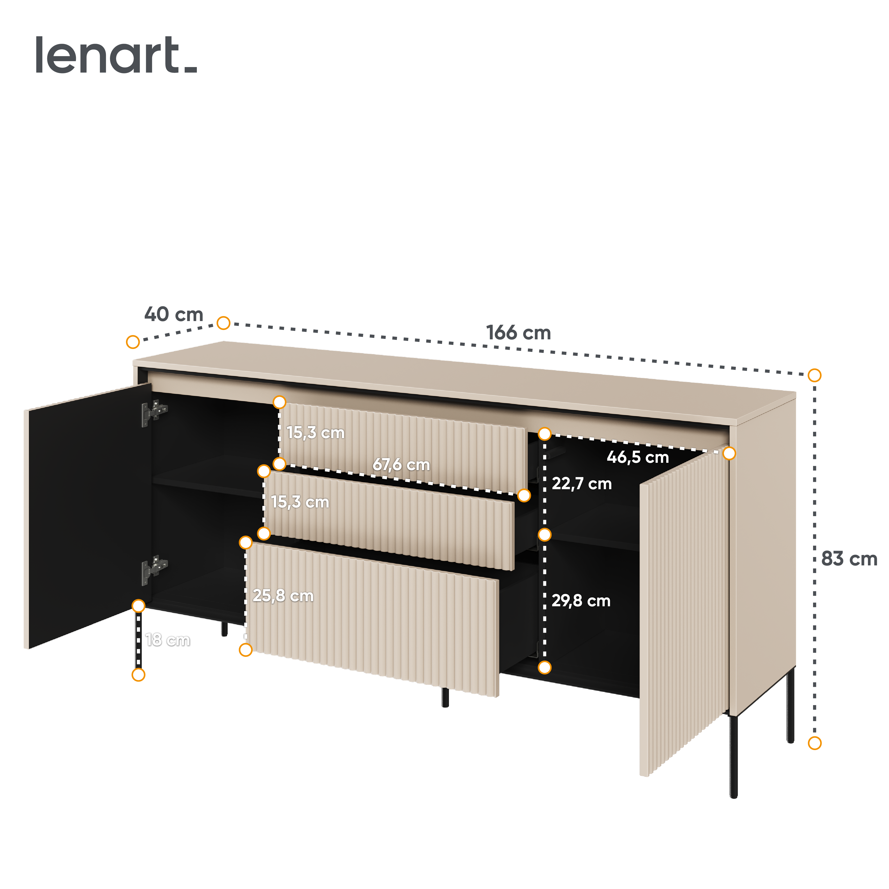 Trend Kommode 1 Sandbeige Abmessungen