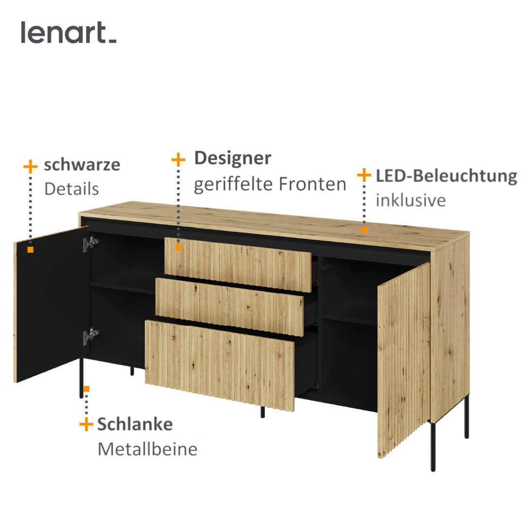 Trend Kommode 1 Eiche Artisan Spezifikation