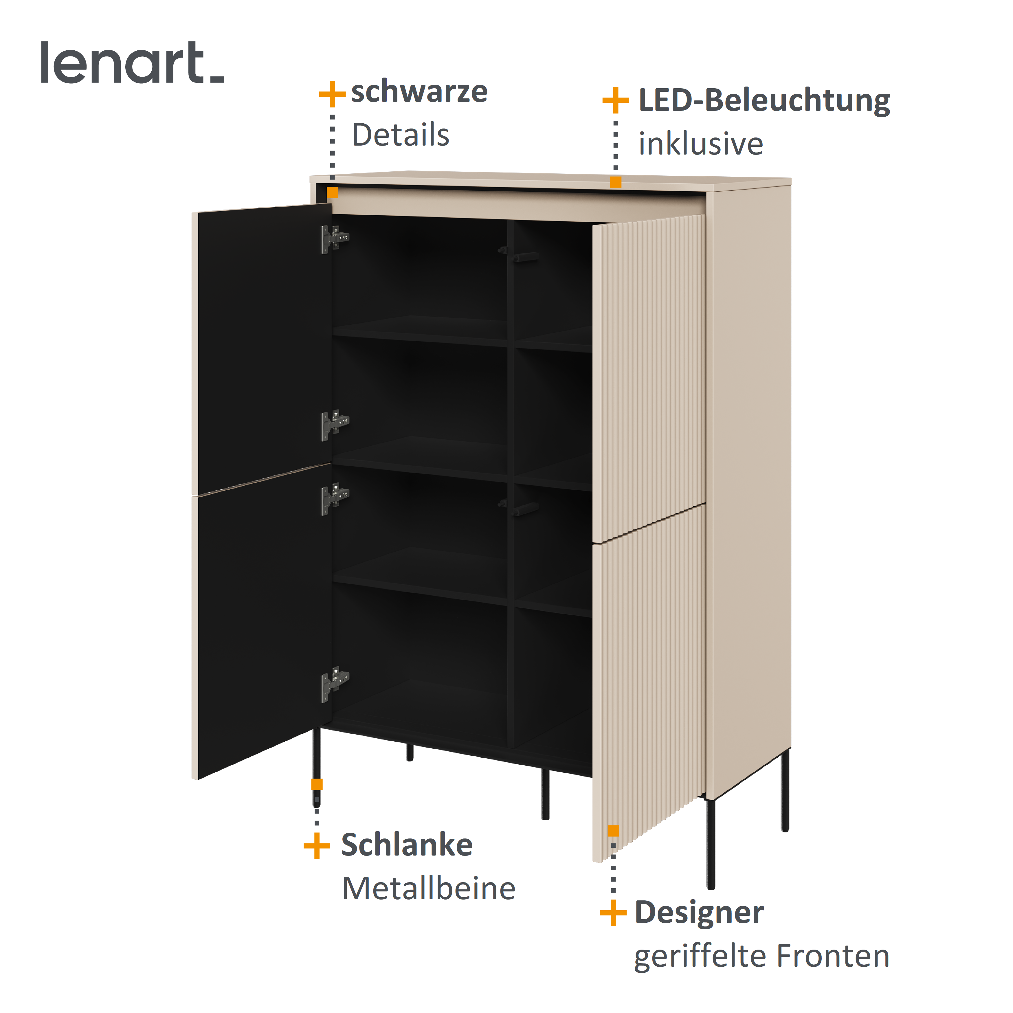Trend Kommode 3 Sandbeige Spezifikation
