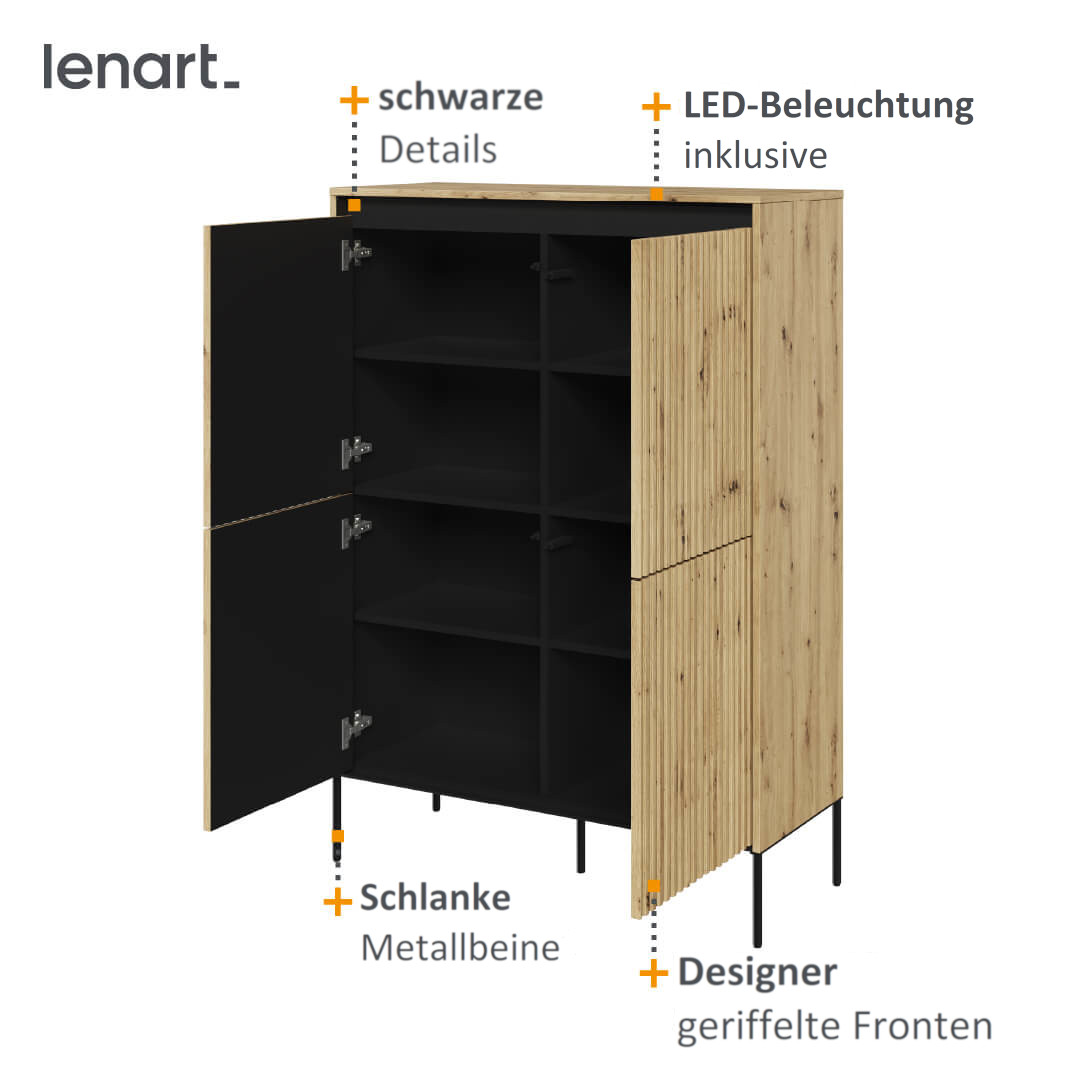 Trend Kommode 3 Eiche Artisan Spezifikation