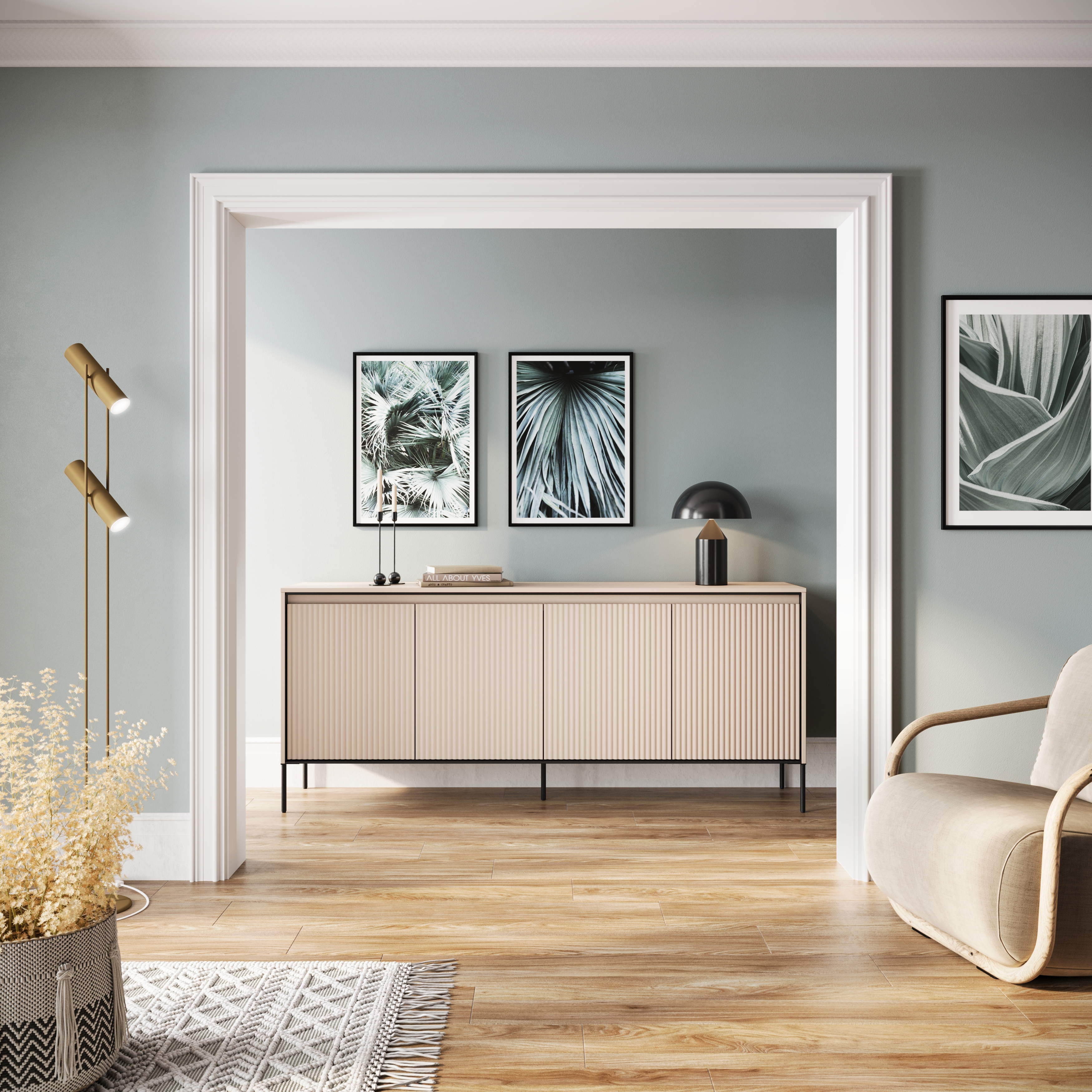 TREND Kommode 4 Sandbeige Dekor