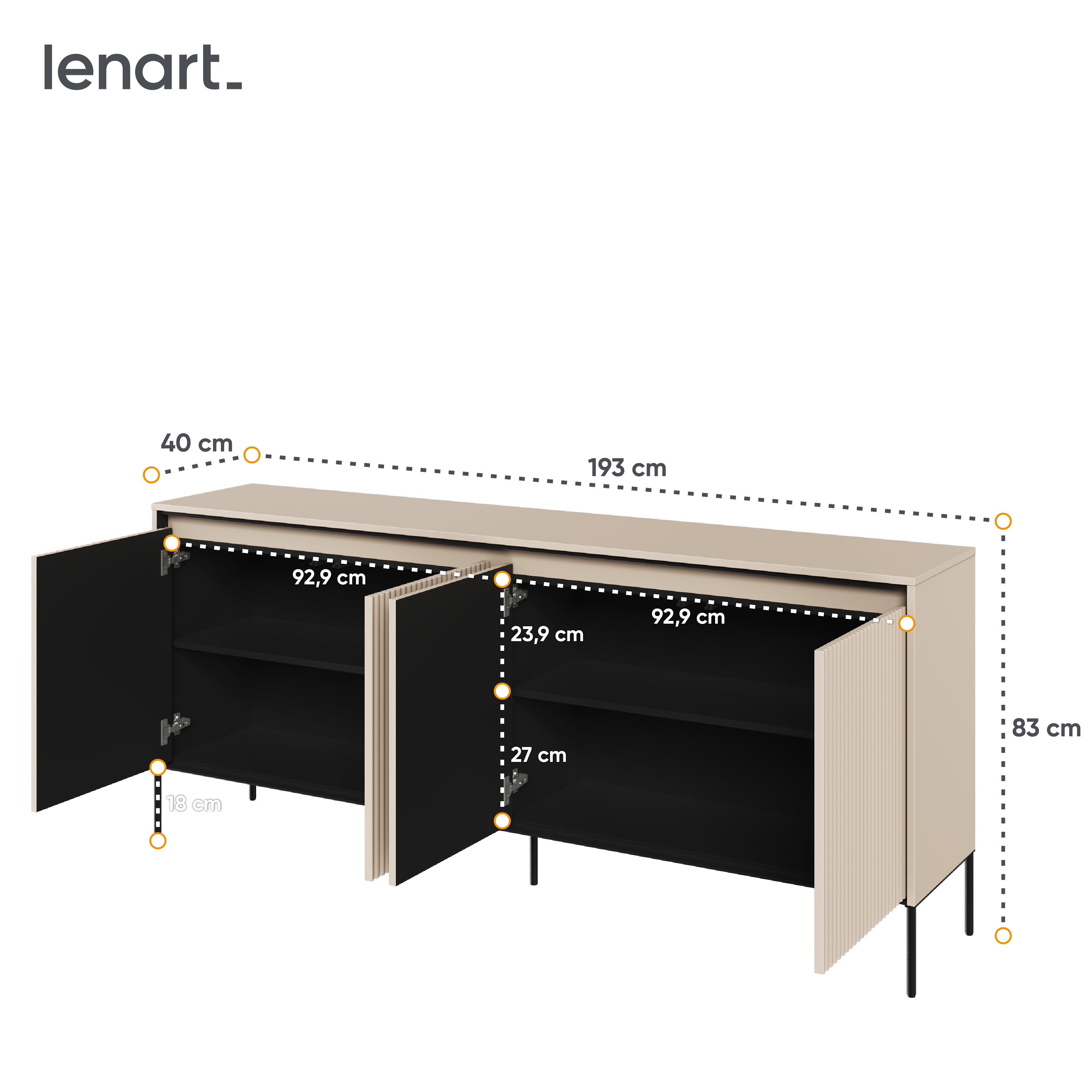 Trend Kommode 4 Sandbeige Abmessungen