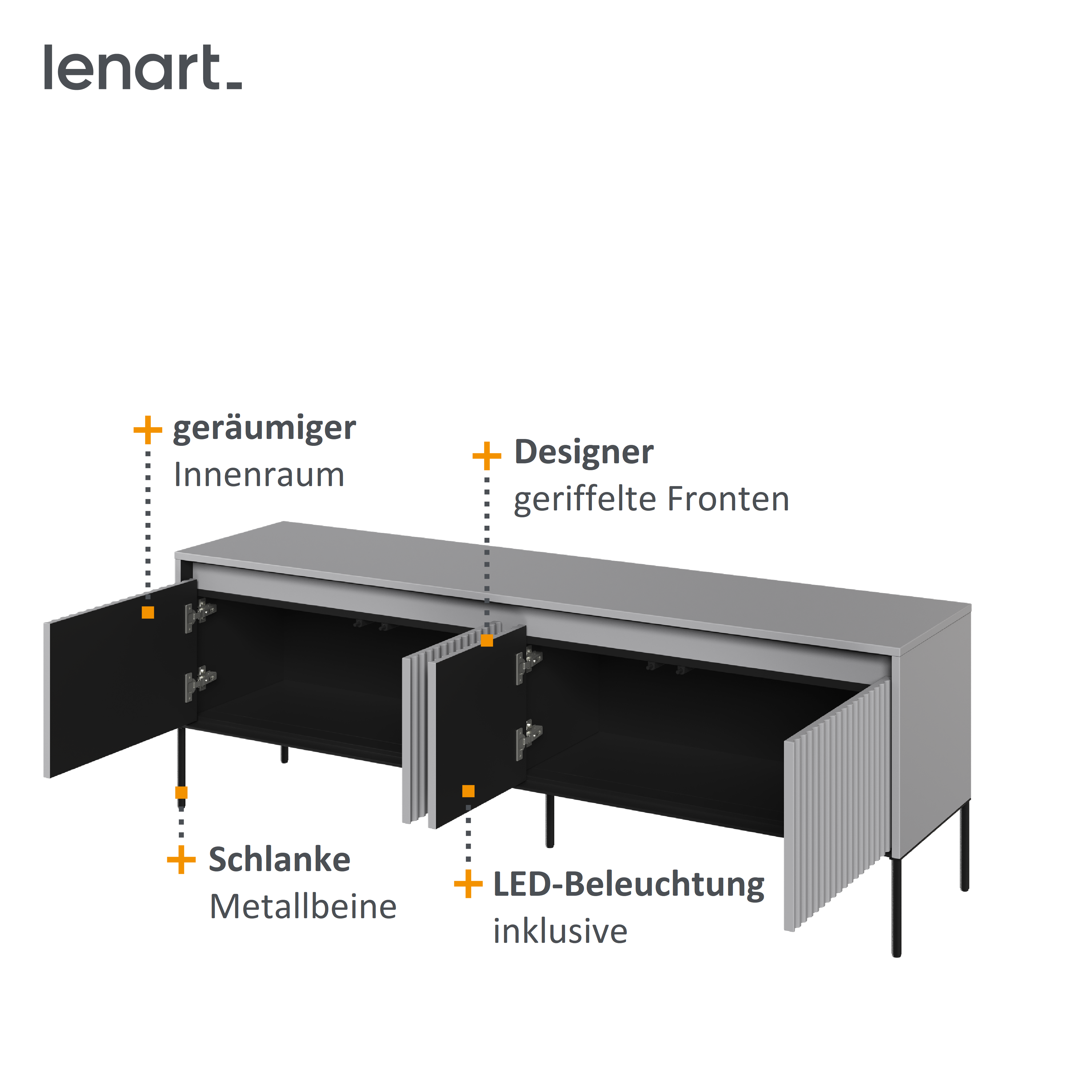 Trend 5 Grau TV-Schrank Spezifikation