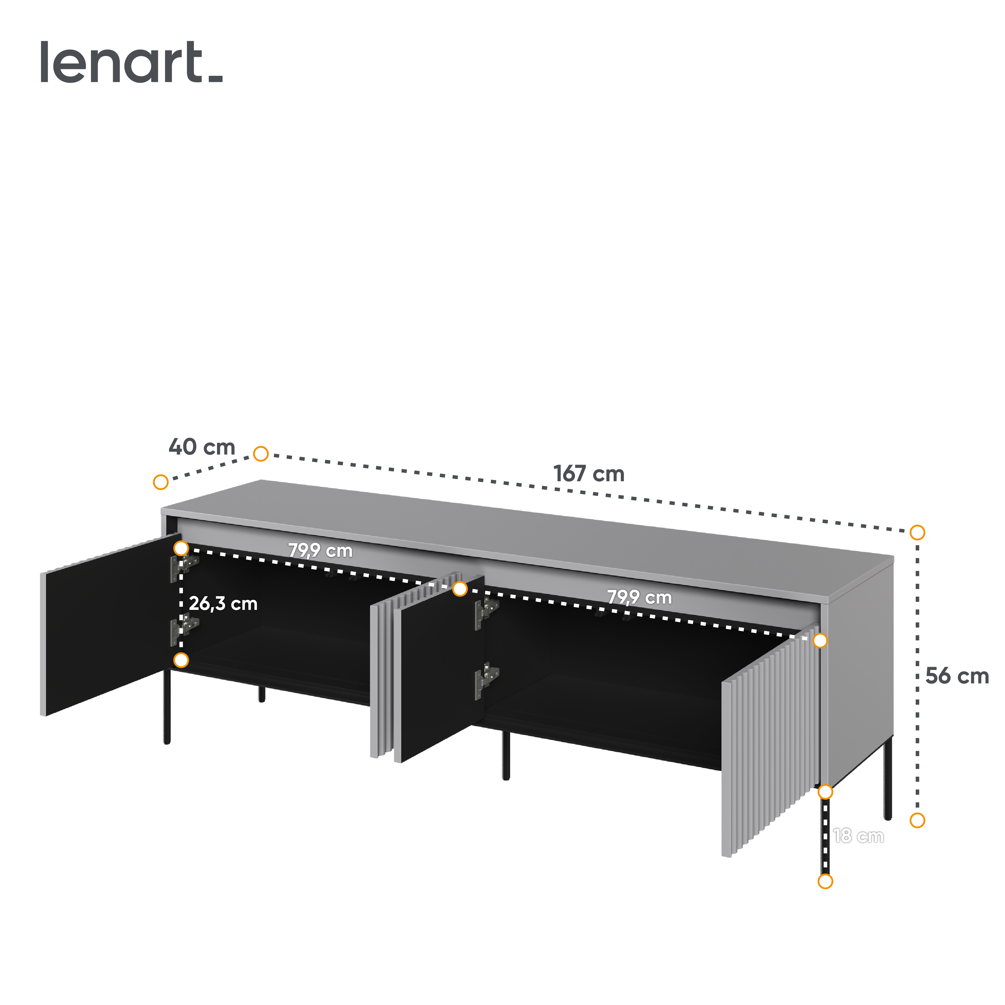 Trend 5 TV-Schrank Grau Abmessungen
