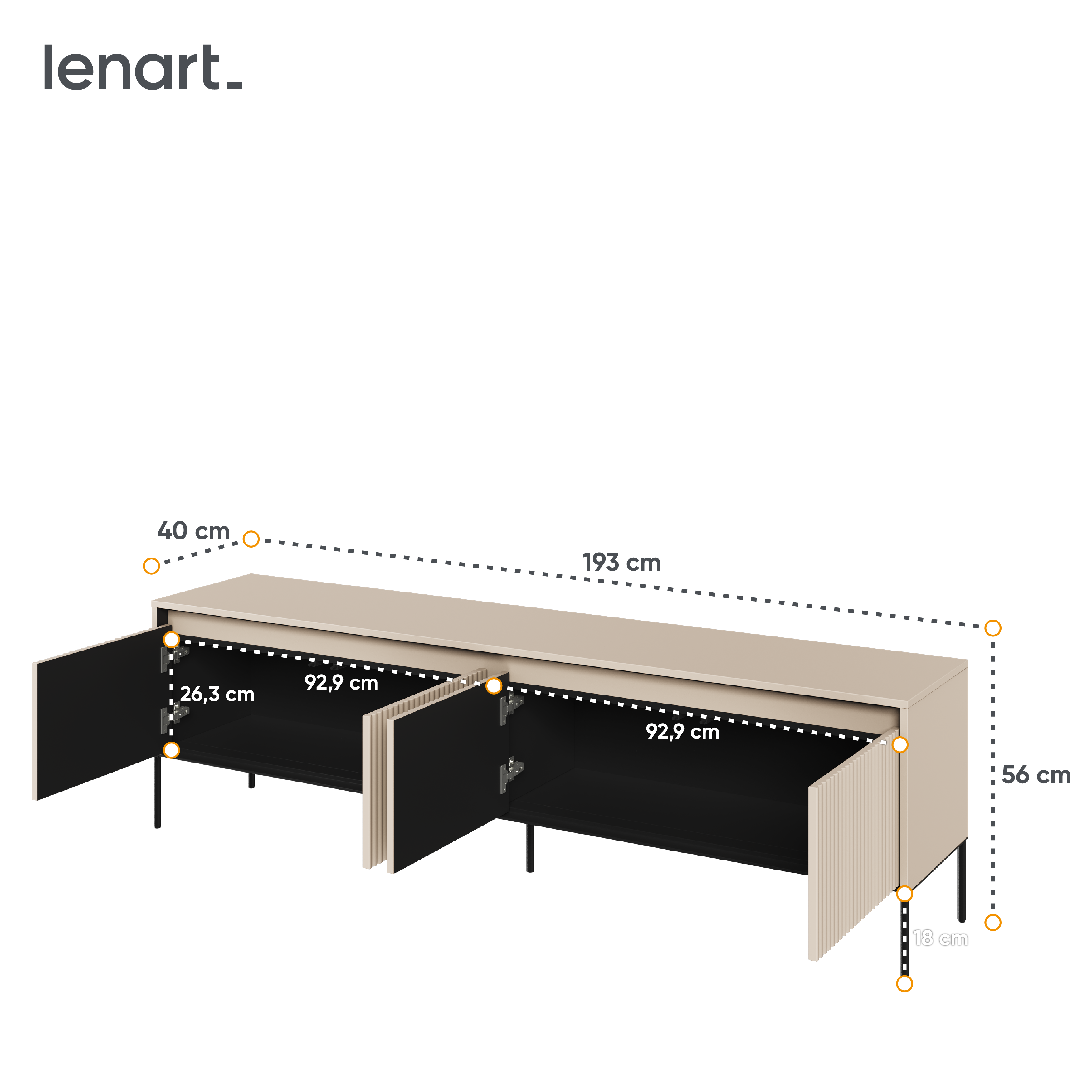 Trend 6 TV-Schrank Sanbeige Abmessungen