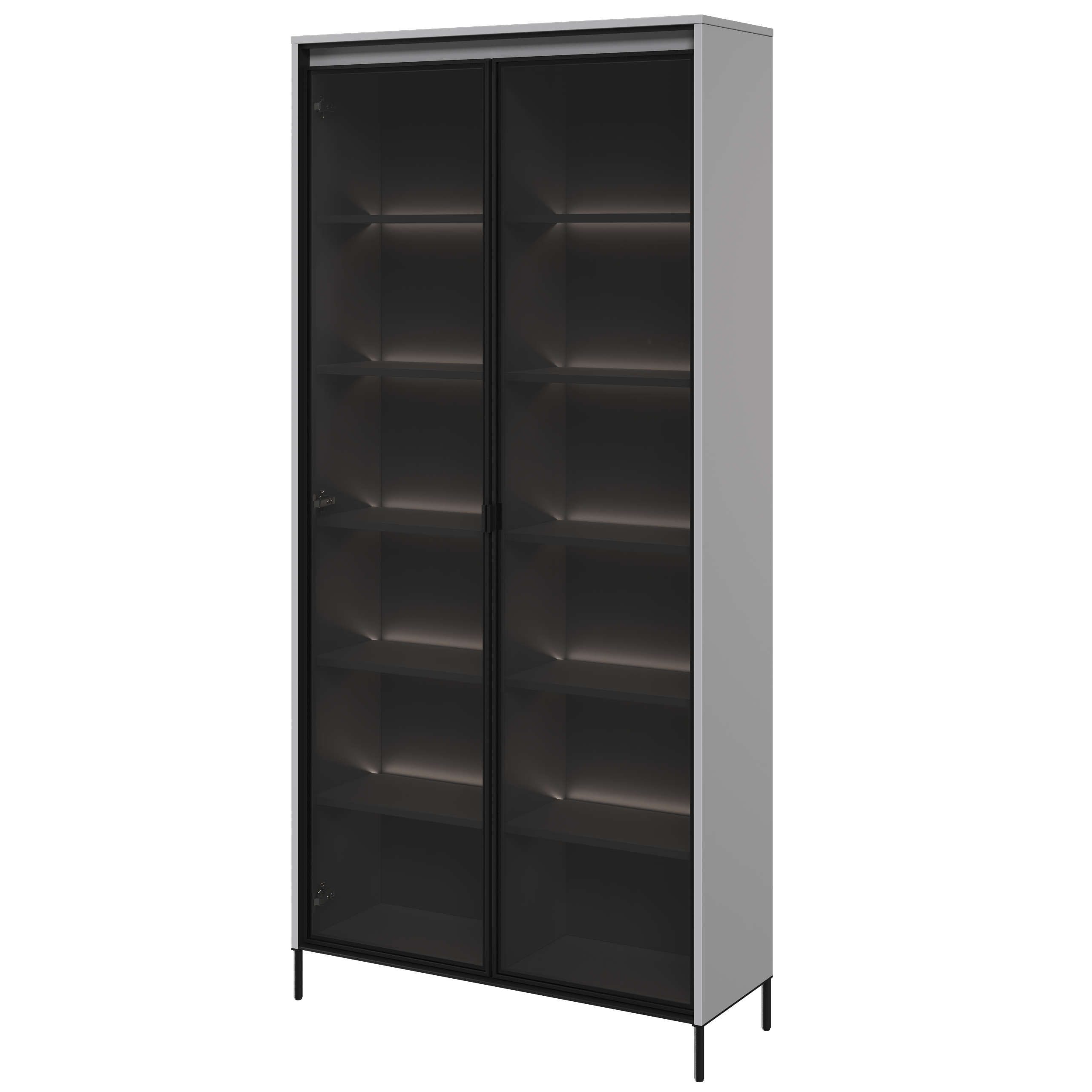 Trend 7 Vitrine Grau Dekor