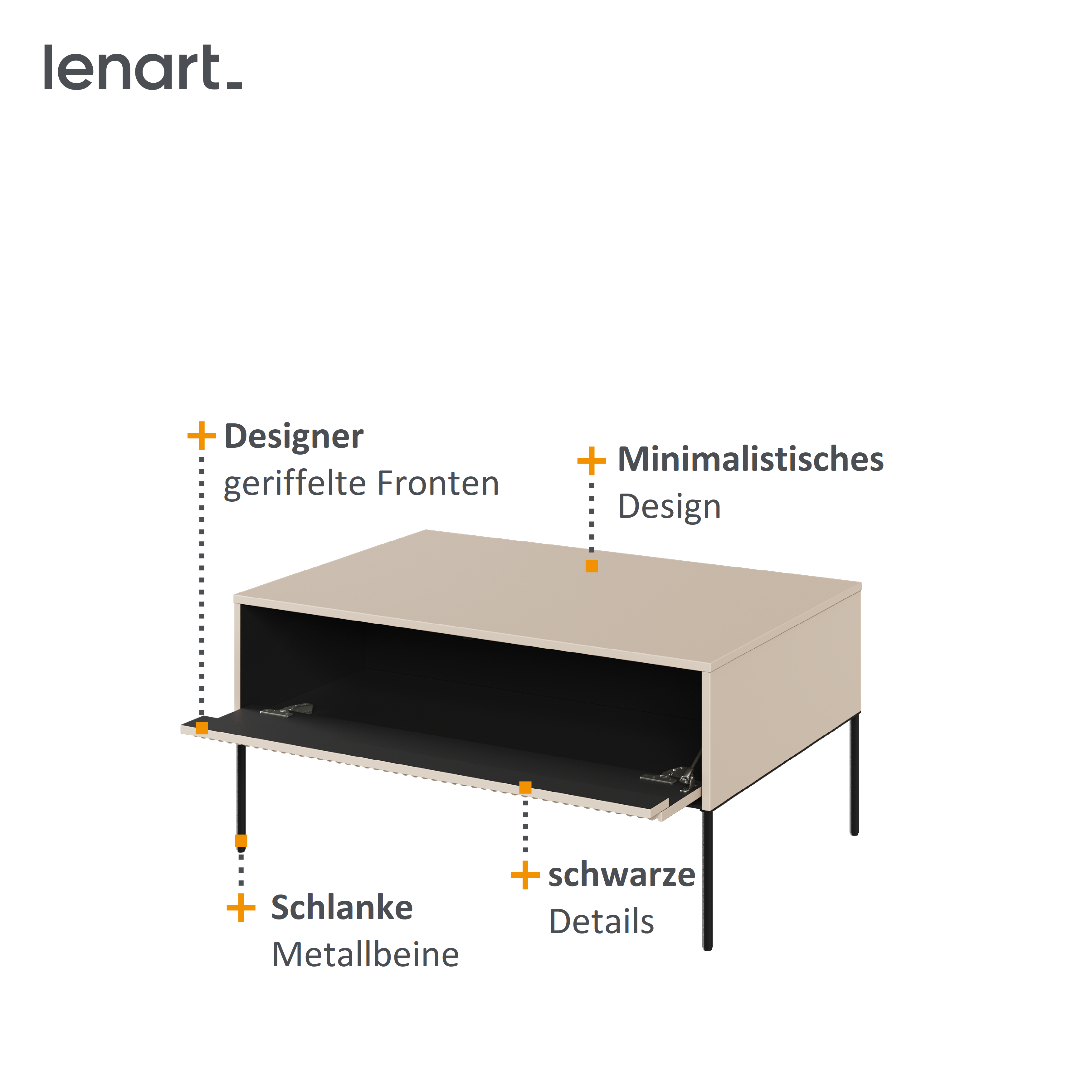 Trend 9 Couchtisch Sandbeige Spezifikation