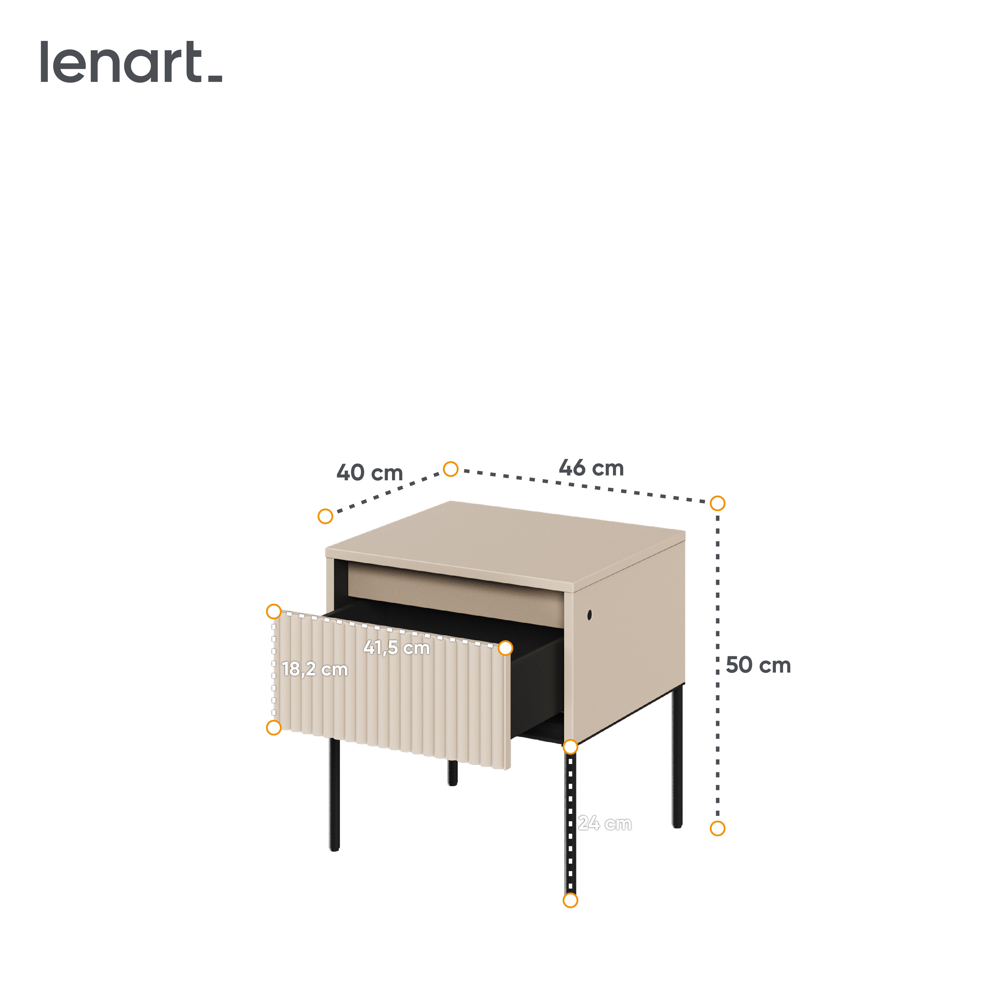 Trend 10 Nachttisch Sandbeige Abmessungen